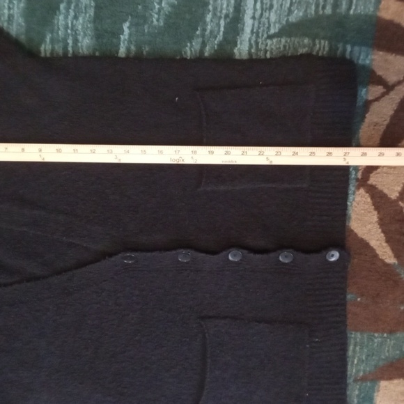 Eileen Fisher Shaggy Long Sleeve Button Cardigan Black Womens Xl - Picture 10 of 11